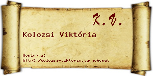 Kolozsi Viktória névjegykártya
